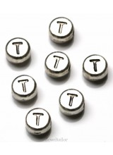 NEW! 1 Letter T Quality Silver Plated Round Alphabet Bead 7mm ~ Ideal For Occasion Name Bracelets, Card Making & Other Craft Activities